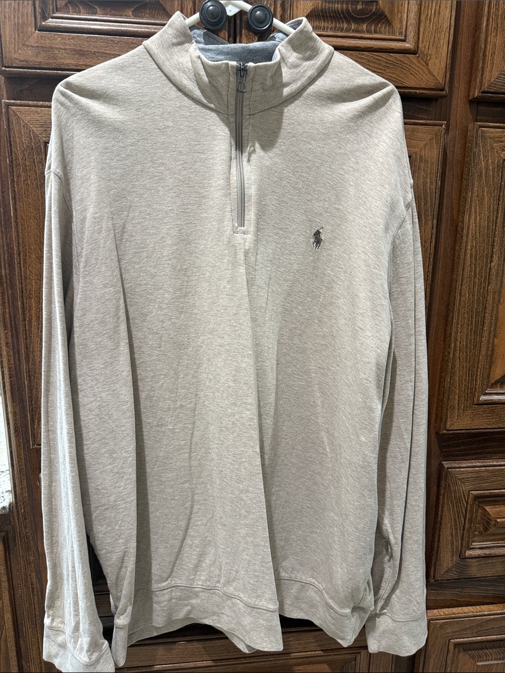 Polo by Ralph Lauren Men’s Light Heather Gray Quarter-Zip Pullover